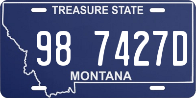 MT license plate 987427D
