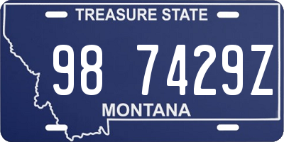 MT license plate 987429Z