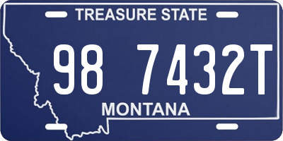 MT license plate 987432T
