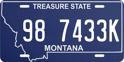 MT license plate 987433K