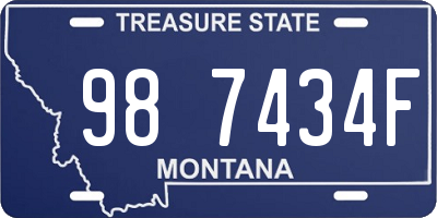 MT license plate 987434F