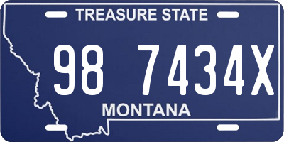 MT license plate 987434X