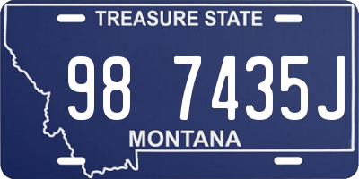 MT license plate 987435J
