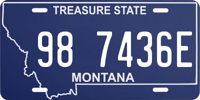 MT license plate 987436E