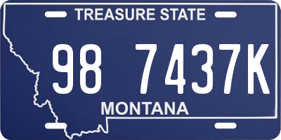 MT license plate 987437K