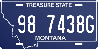 MT license plate 987438G