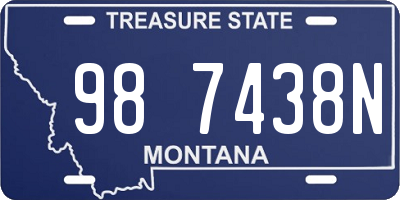 MT license plate 987438N