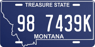 MT license plate 987439K