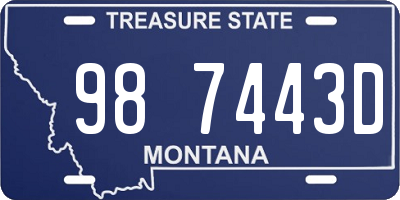 MT license plate 987443D