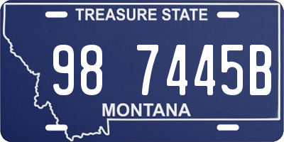 MT license plate 987445B