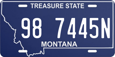 MT license plate 987445N