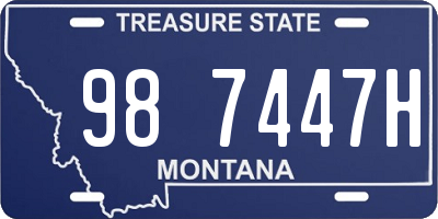 MT license plate 987447H