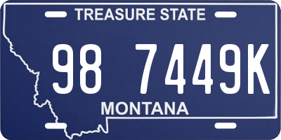 MT license plate 987449K