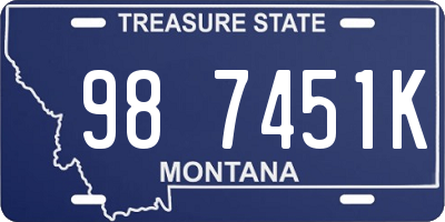 MT license plate 987451K