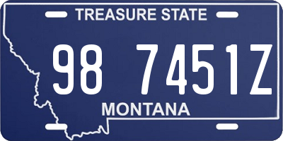 MT license plate 987451Z