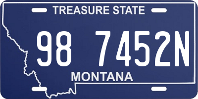 MT license plate 987452N