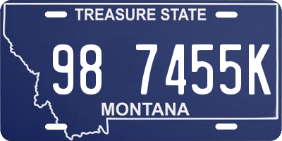 MT license plate 987455K