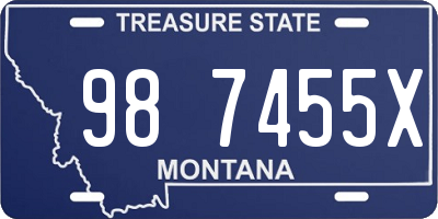 MT license plate 987455X