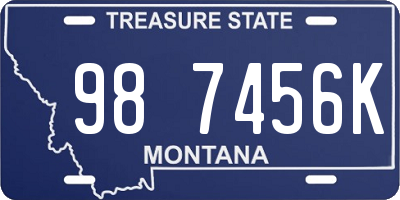 MT license plate 987456K