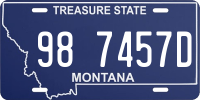 MT license plate 987457D