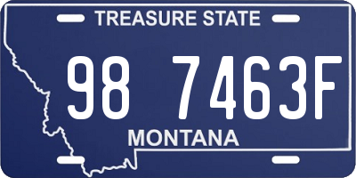 MT license plate 987463F