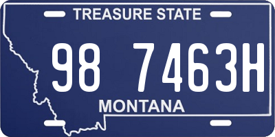 MT license plate 987463H