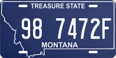 MT license plate 987472F
