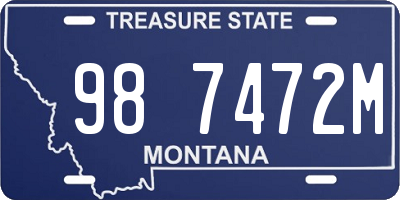 MT license plate 987472M