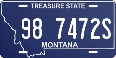 MT license plate 987472S