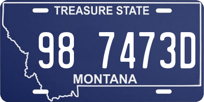 MT license plate 987473D