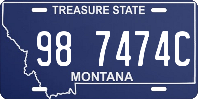 MT license plate 987474C
