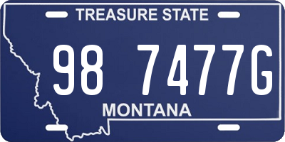 MT license plate 987477G