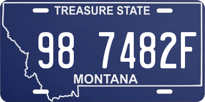 MT license plate 987482F