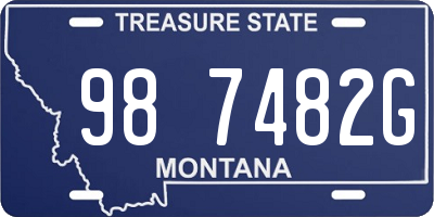 MT license plate 987482G