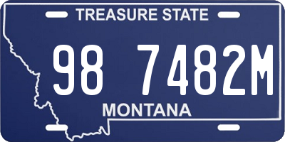MT license plate 987482M