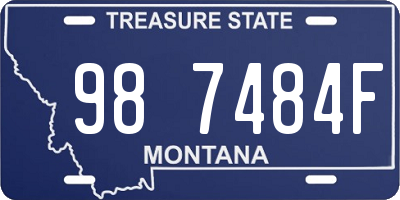 MT license plate 987484F