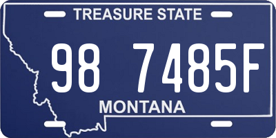 MT license plate 987485F