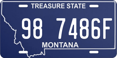 MT license plate 987486F