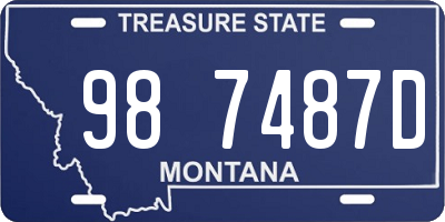 MT license plate 987487D