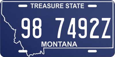 MT license plate 987492Z