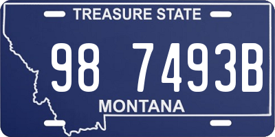 MT license plate 987493B