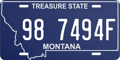 MT license plate 987494F