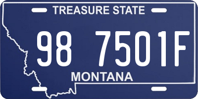 MT license plate 987501F