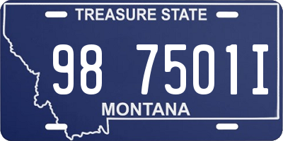 MT license plate 987501I