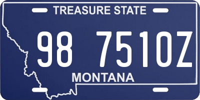 MT license plate 987510Z