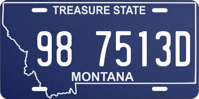 MT license plate 987513D