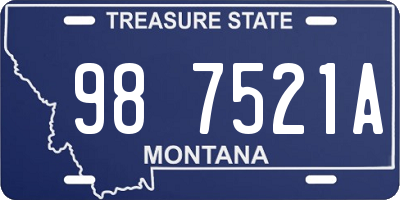 MT license plate 987521A