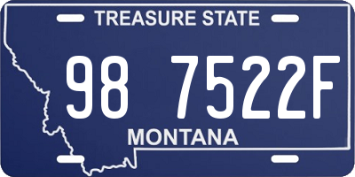 MT license plate 987522F