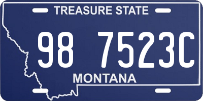 MT license plate 987523C