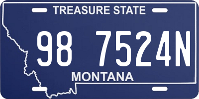 MT license plate 987524N